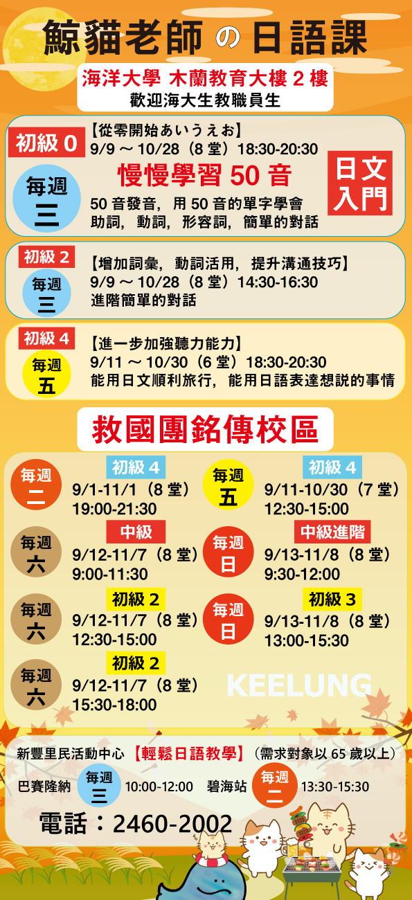 基隆日文補習班，基隆日文課